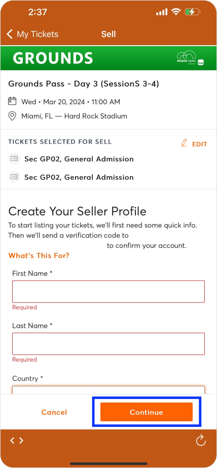 sell tickets