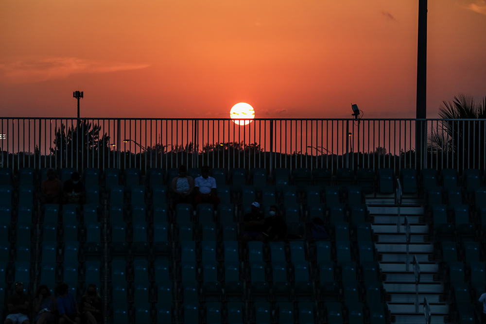 Sunset over the court