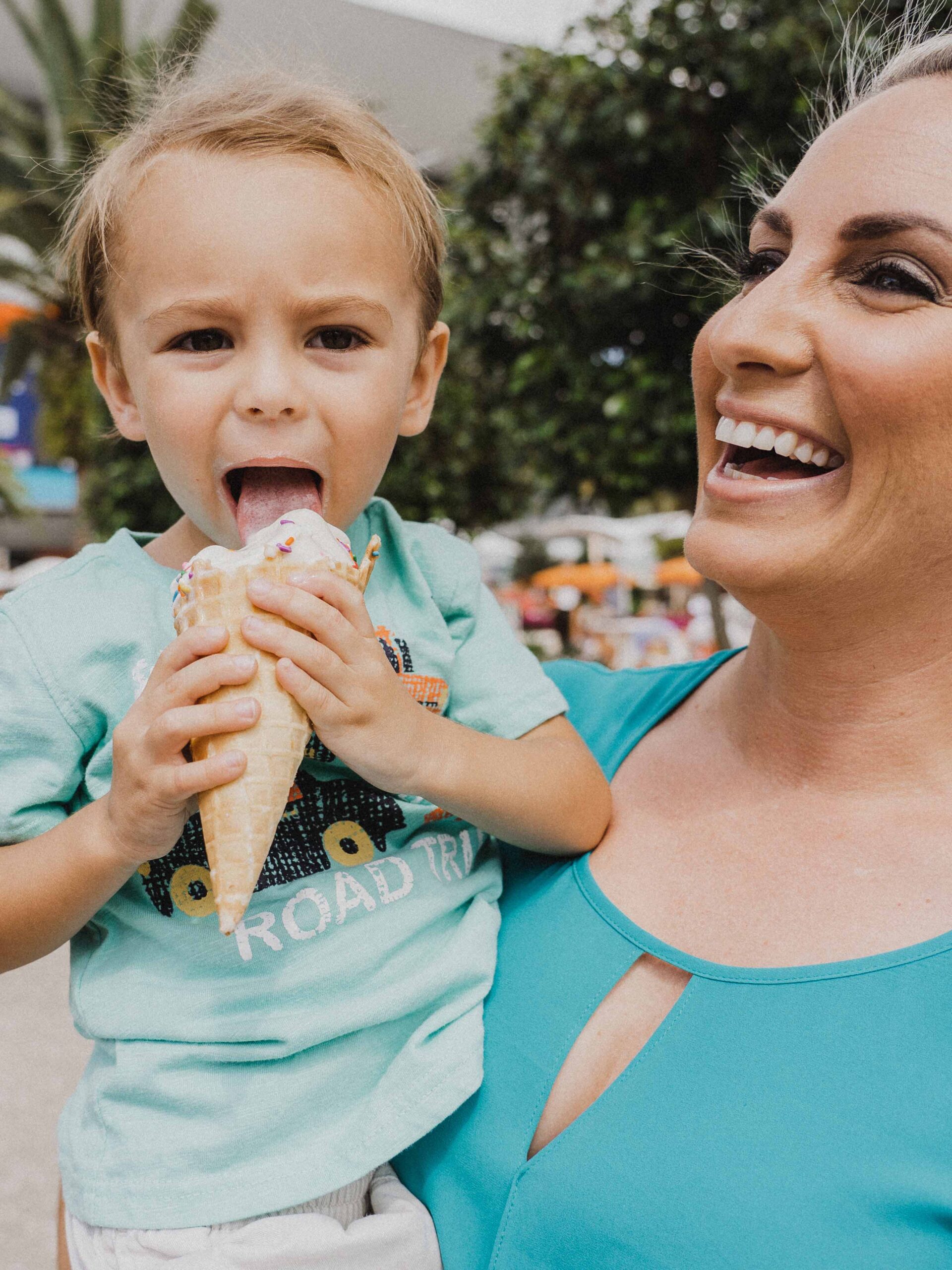 Child with ice cream cone at the Miami Open Child with ice cream cone at the Miami Open