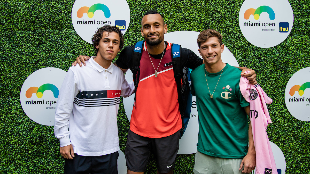 Nick Kyrgios meet and greet with Inter Miami during Miami Open