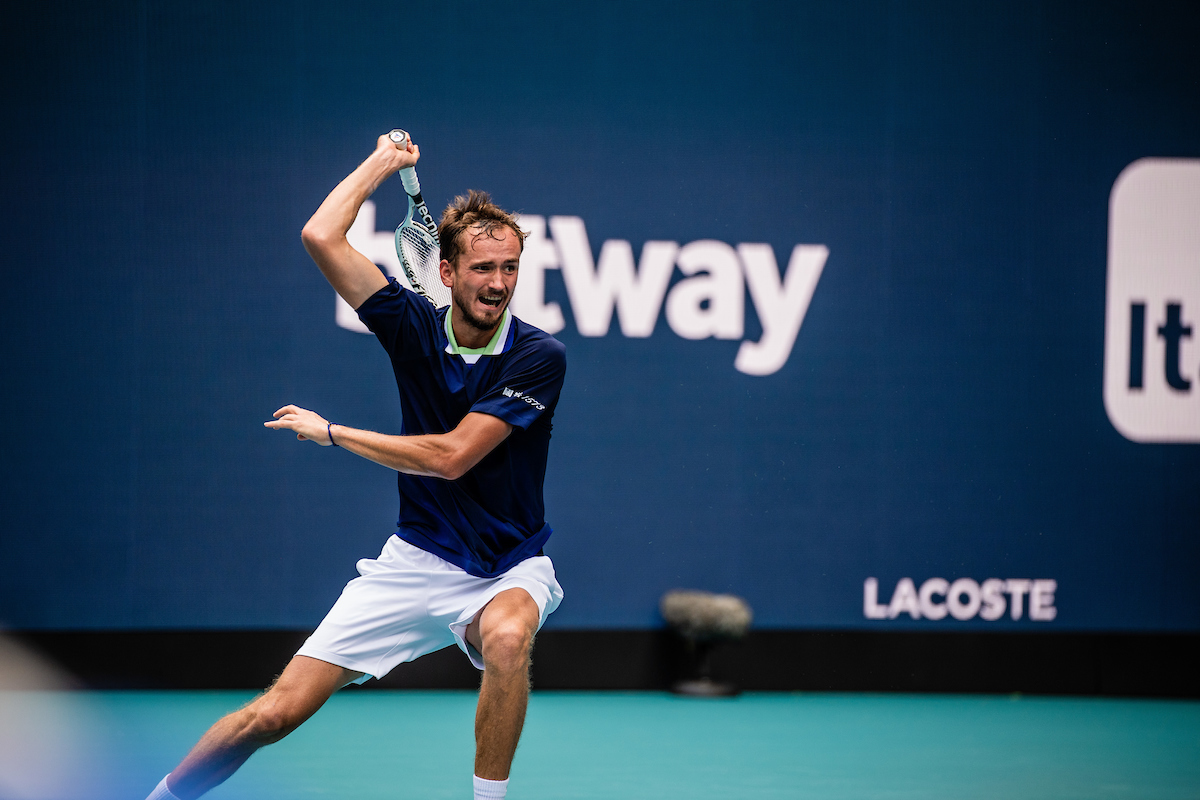 Daniil Medvedev competing at the Miami Open