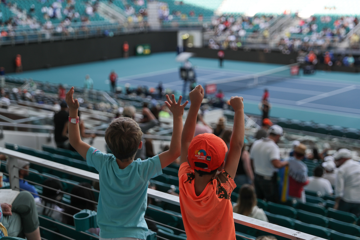 Young fans in the stadium