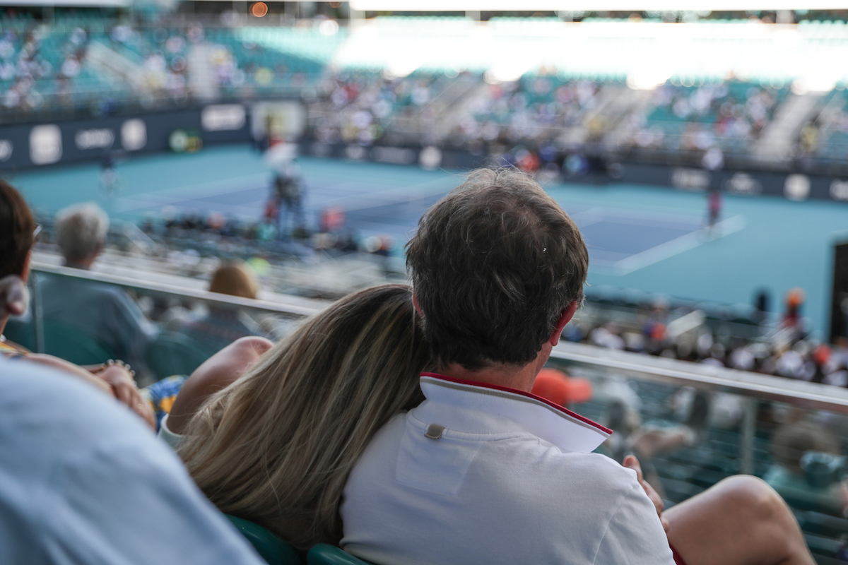 Fans in the stadium court during the Miami Open