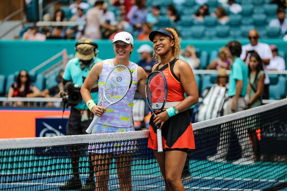 Iga Swiatek and Naomi Osaka during the women’s singles finals