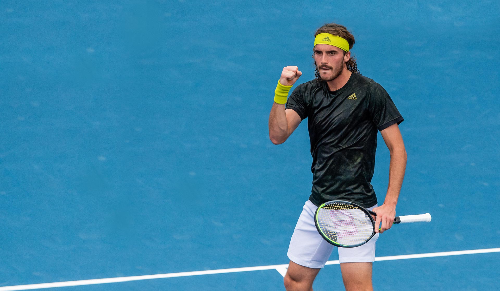Stefanos Tsitsipas competing at the Miami Open