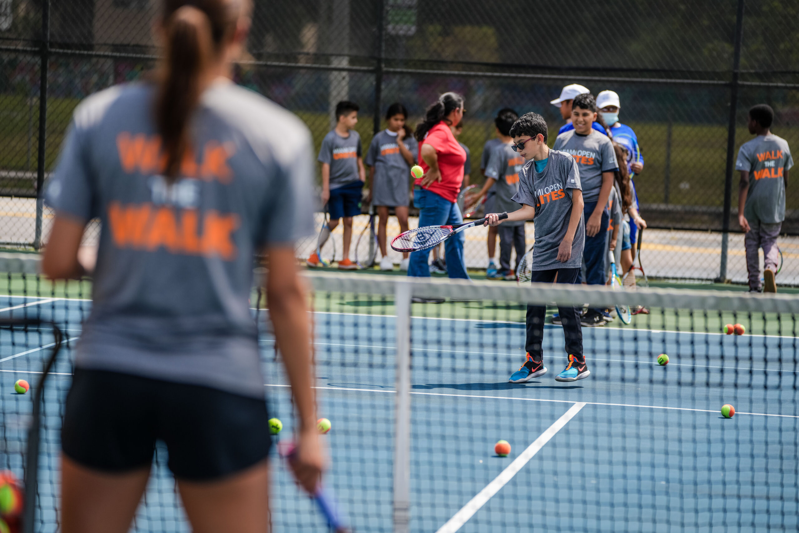 Kids on-court during the Big Brothers, Big Sisters event at Moore Park in Miami on March 20, 2023.