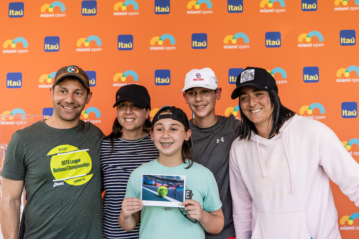 Ons Jabeur of Tunisia meets fans during the Miami Open tennis tournament, Tuesday, Mar. 21, 2023,