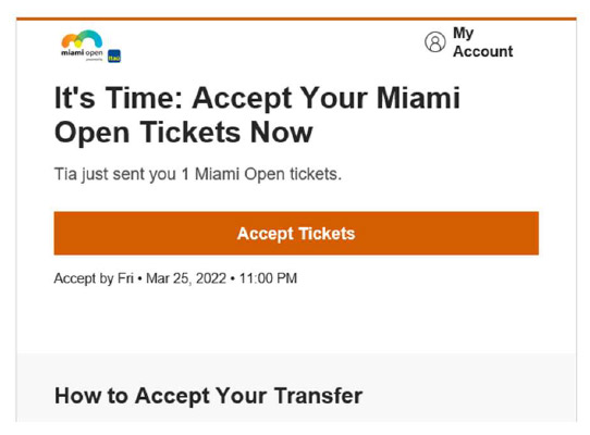 Accept your tickets
