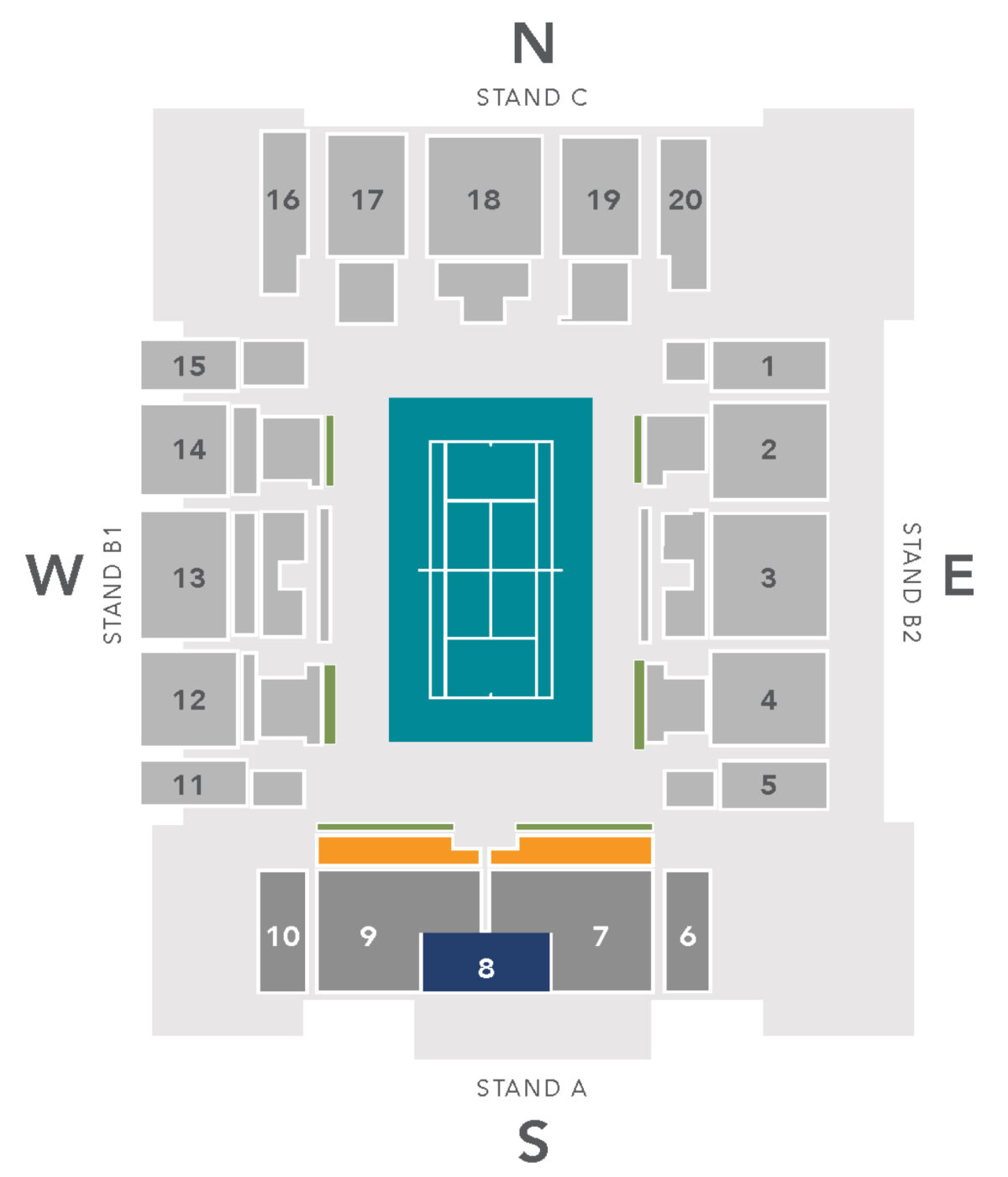 Stadium Court Seating Map Miami Open