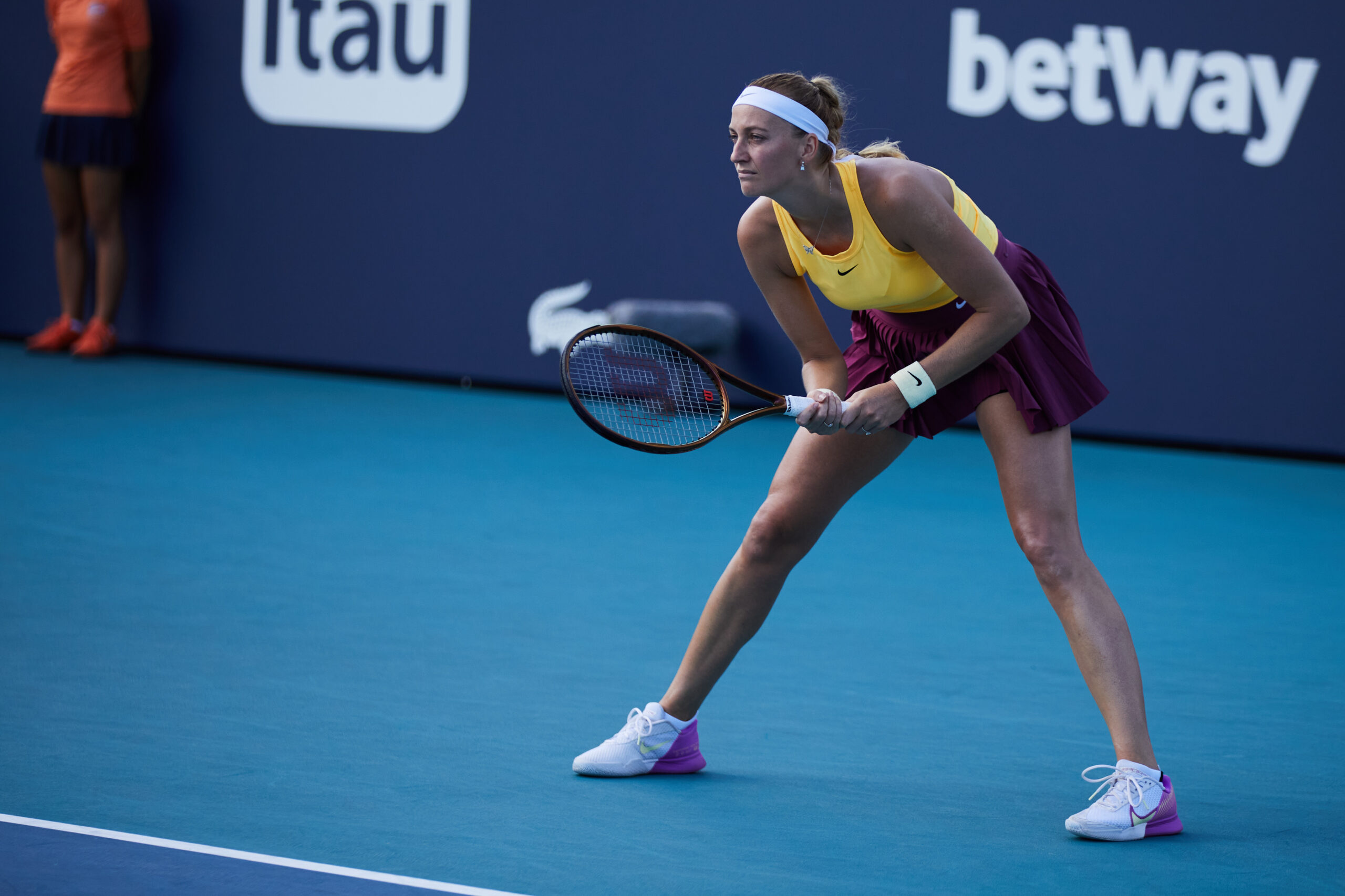 Petra Kvitova during her match against Donna Vekic on March 26 at the 2023 Miami Open