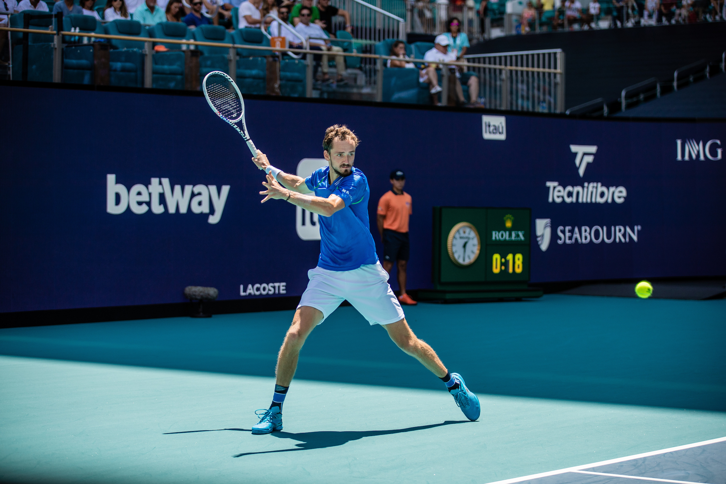 Daniil Medvedev during the Men’s Singles Final match of the Miami Open tennis tournament, Sunday, April 2, 2023, in Miami Gardens, Fla. (Tomas Diniz Santos/South Florida Stadium)