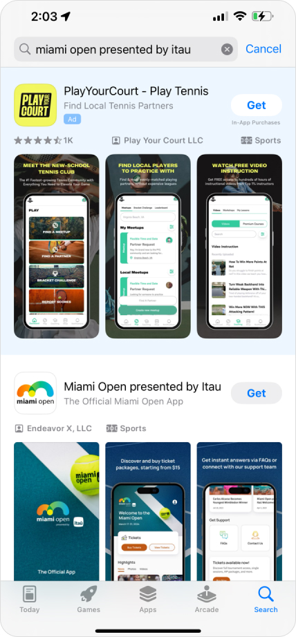 Miami Open app
