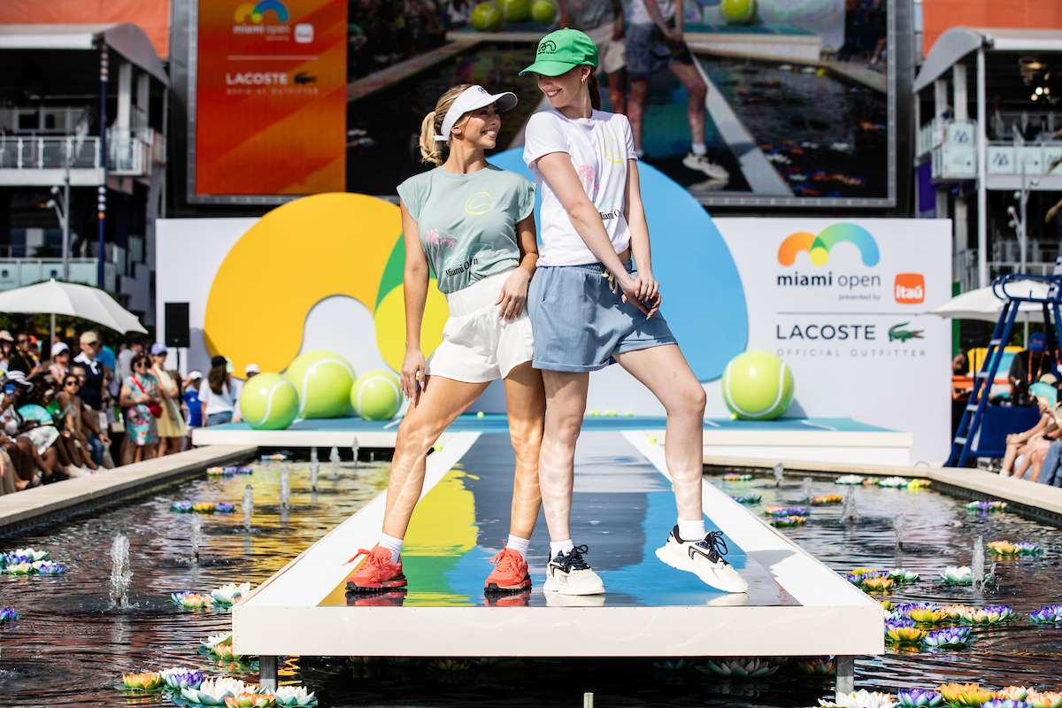 Lacoste Fashion show with models and dancers at the 2025 Miami Open on March 16, 2025.