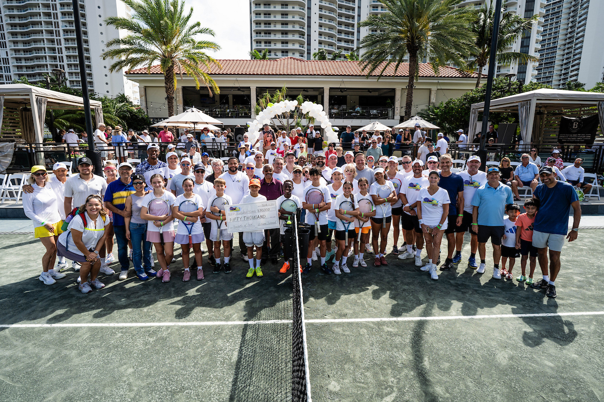 Adopt-A-Player Youth Clinic during the 2025 Miami Open tennis tournament.