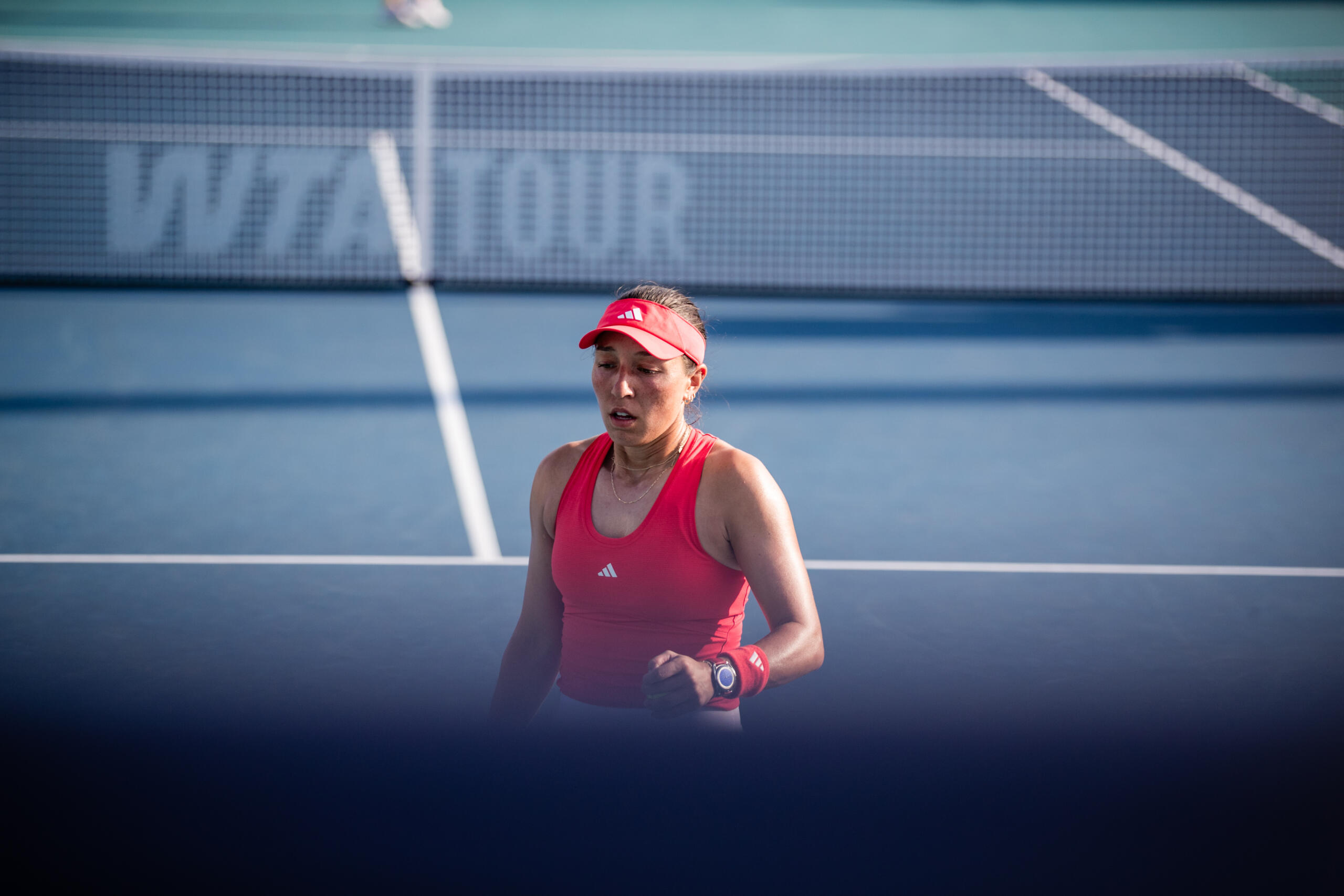 Jessica Pegula of The United States on Butch Buchholz Court during the Miami Open tennis tournament, Monday, Mar. 24, 2025, in Miami Gardens, Fla.