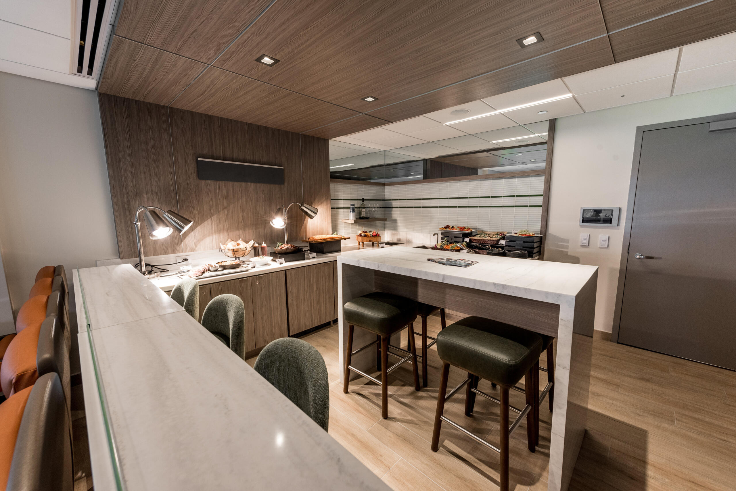 A shot of the exclusive Mezzanine Club suites