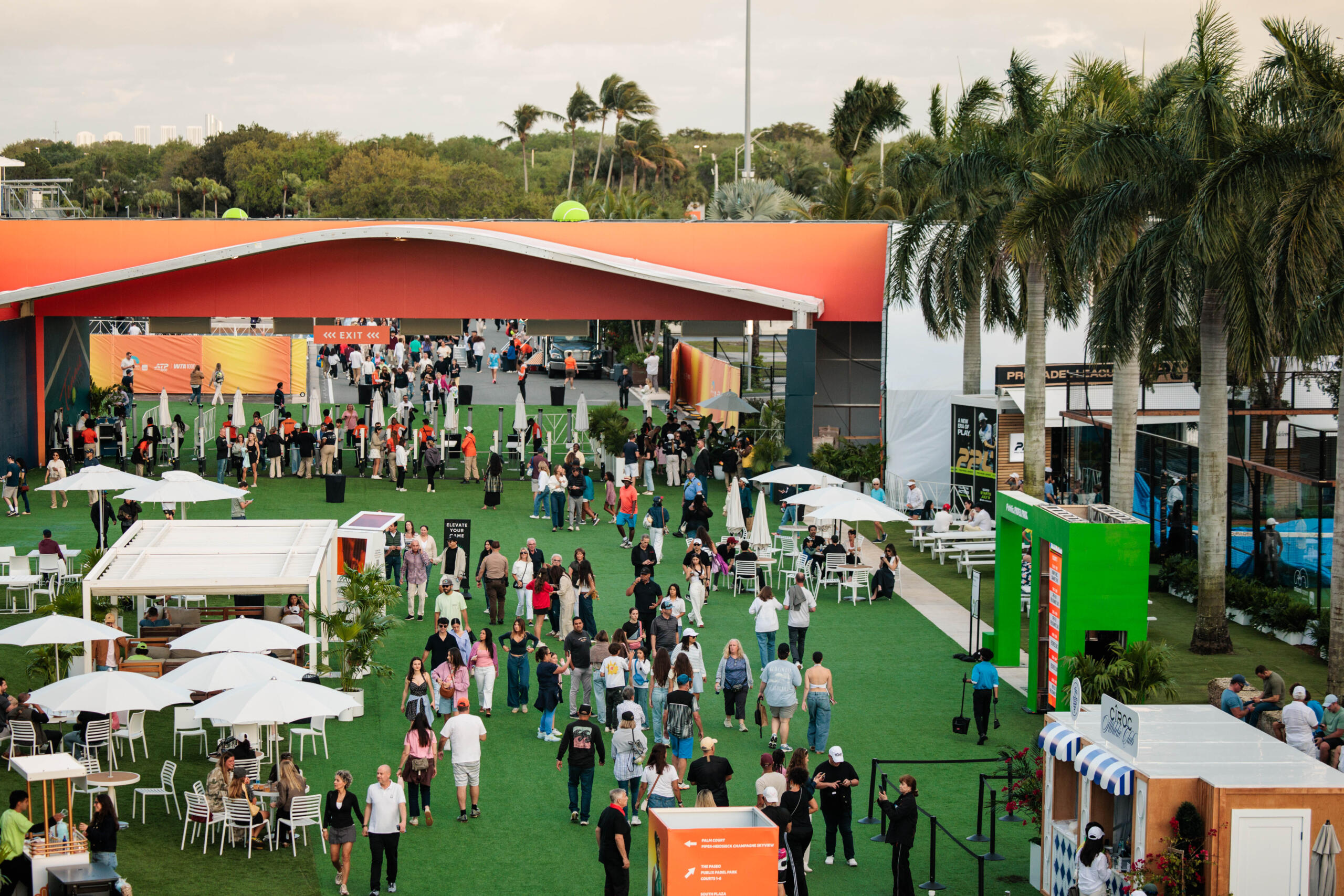 Miami Open itaú Tennis Ball in the fountains during the Miami Open tennis tournament